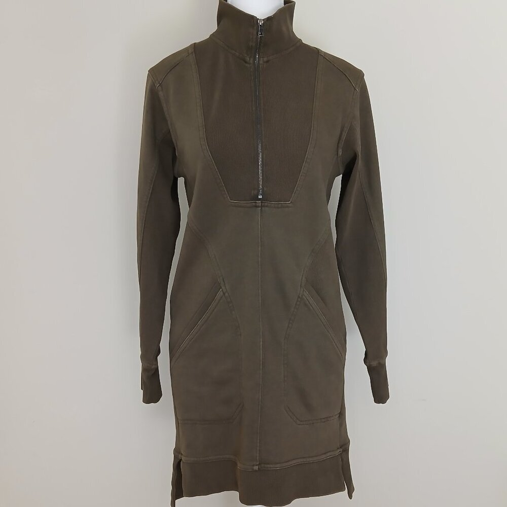 Anthropologie Daily Practice Meru Mini Dress Long Sleeve Olive Green Size XXS - Picture 9 of 9